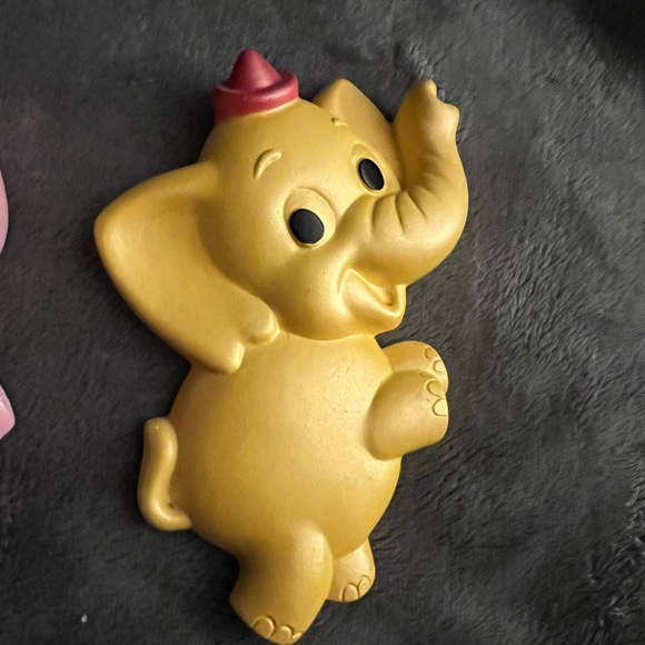 Rare VTG 1972 Miller Studio Inc. Chalkware Baby Elephants Pearl Coloring Pastel - Picture 7 of 9